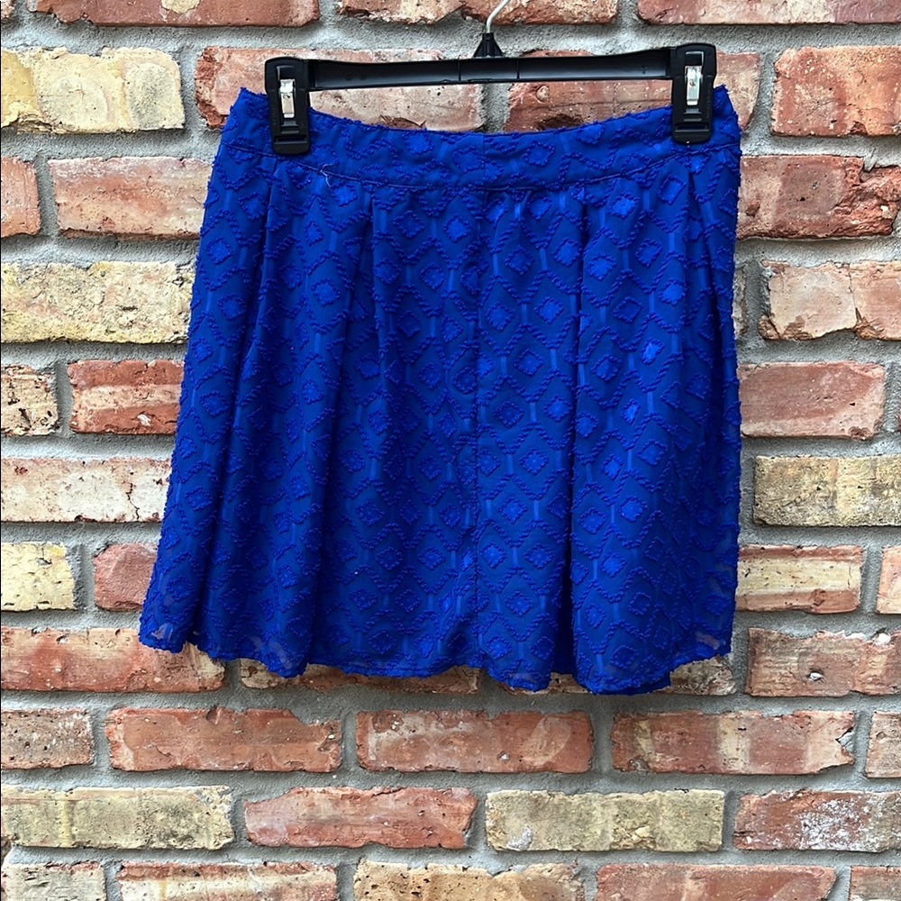 Tobi Blue Skater Mini Skirt Pleated Night Out
